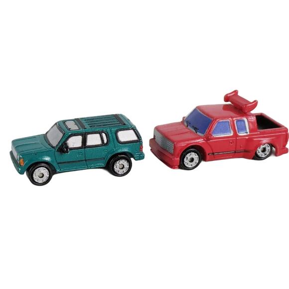 Vtg 1994 LGT Micro Machines Diecast, Ford Explorer Teal, Chevy Dually Pickup Red - Picture 4 of 6